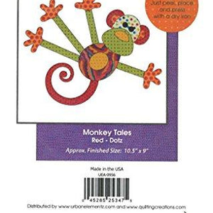 Quilting Creations Monkey Tales Red Fusible Applique