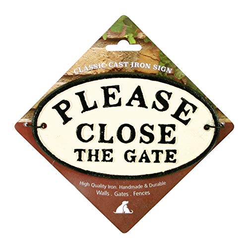 Please Close The Gate Cast Iron Oval