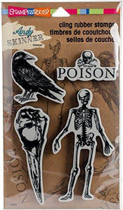 STAMPENDOUS Andy Skinner Jumbo Birds and Bones Stamp Set