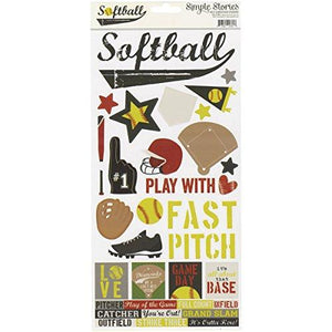 Simple Stories Softball 6x12 Sticker Sheet