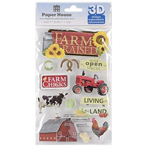 Paper House Productions STDM-182E 3D Stickers, Farm Raised