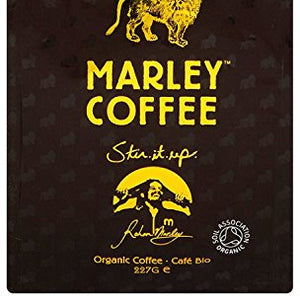 Marley Coffee Organic Lively Up Espresso Roast Whole Bean Coffee Bag 227g