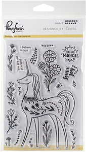 Pinkfresh Studio Unicorn Dreams Clear Stamp Set, 4"X6"