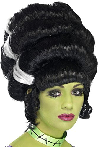 Smiffys Pin Up Frankie Wig Streaks - Black with White