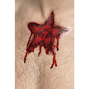 Smiffys 46846 Occult Rams Head Star Transfer Tattoo Set, Red, One Size