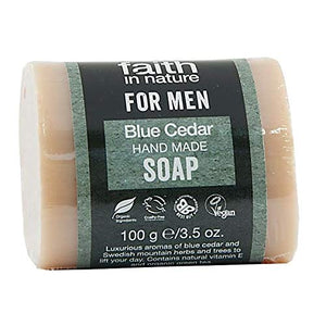 Faith In Nature Hand Made For Men Blue Cedar Soap 100g