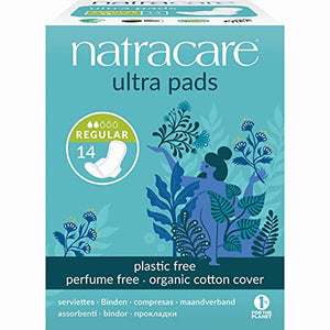 Natracare Natural Ultra Pads with Wings, Regular, 14 Count Boxes