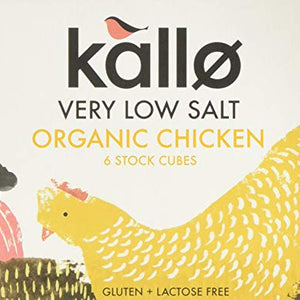 Kallo Organic Lightly Salted Chicken Stock Cube 48 g (Pack of 15)