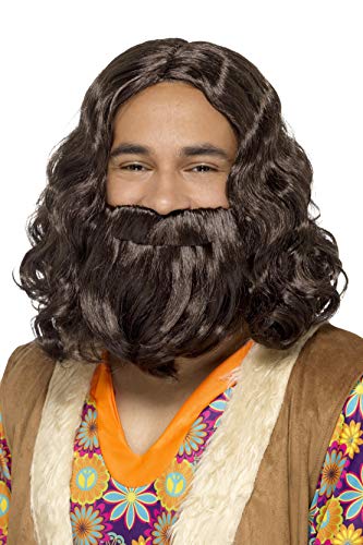 Smiffys 43069 Hippie/Jesus Wig and beard Set (One Size)