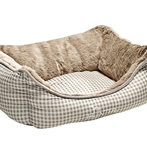 Dog Sofa Astana, 80 X 60 Cm Brown Checked, With Plush | Hunter