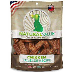 Natural Value 397G Soft Chew Chicken Sausages  | Loving Pet Products
