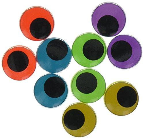 Paste On Wiggle Eyes 15mm 80/Pkg-Black on Neon