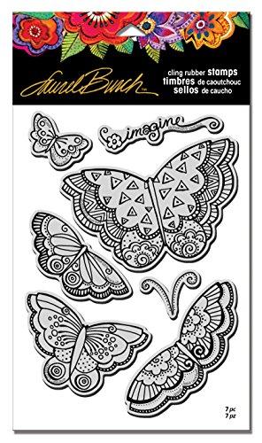 STAMPENDOUS Laurel Burch Cling Rubber Stamp Set, Imagine Butterflies