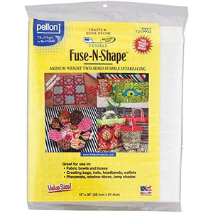 Pellon 721PKG Fuse-N-Shape Medium Weight Fusible Interfacing, 15" x 36", White