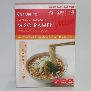 Clearspring Organic Japanese Miso Ramen Noodles with Miso Ginger Soup 170g (Pack of 5)