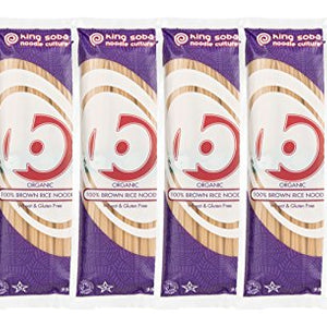 King Soba Gluten Free & Organic 100% Brown Rice Noodles 250g (Pack of 6)