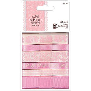 Papermania Wild Rose Ribbon 6/Pkg-1m Each