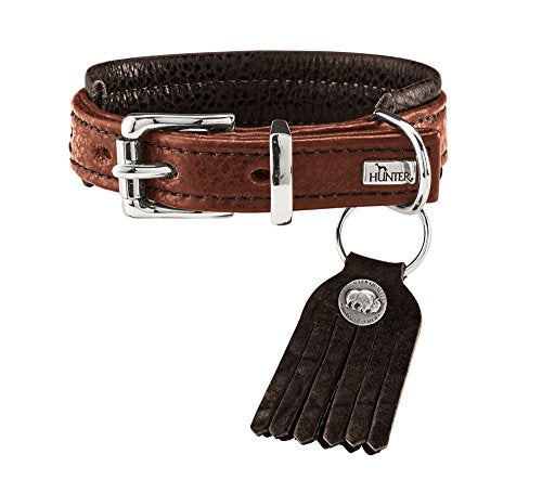 Collar Cody Comfort, 35 Bison Leather, Cognac/Dark Brown | Hunter
