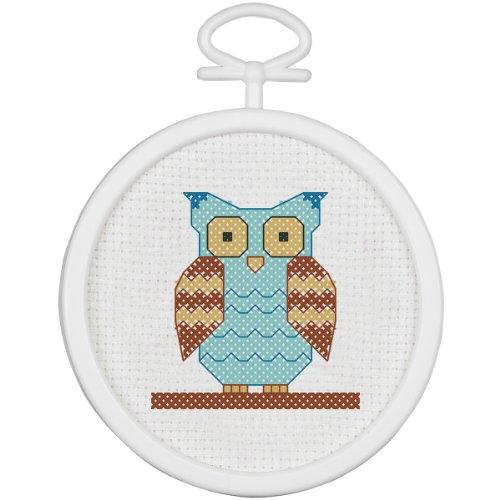 Owl Mini Counted Cross Stitch Kit-2-1/2" Round