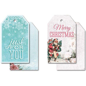 Silver Bells Tags W/String 2"X3.25" 12/Pkg-2 Double-Sided Designs/6 Each