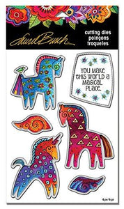 STAMPENDOUS LBDCS07 Laurel Burch Magical Horses Die Cut Set