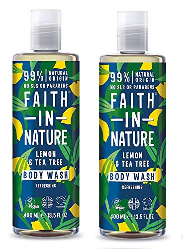 Faith in Nature Lemon & Tea Tree Shower Gel 400ml X 2 (Pack of 2)