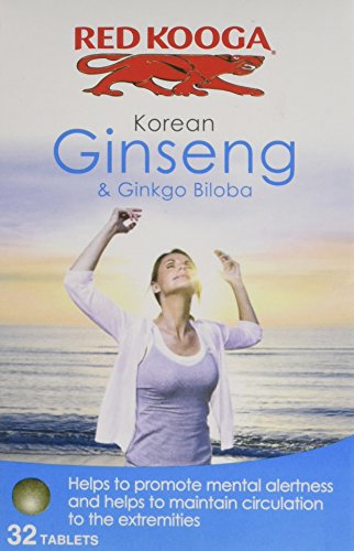Red Kooga Korean Ginseng and Ginkgo Biloba - Pack of 32 Tablets