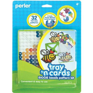 Perler Fused Bead Pattern Kit, Biggie Bead Tray 'n Cards