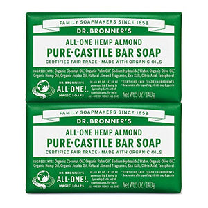 Dr. Bronner's Pure-Castile Bar Soap - Almond, 5oz, 2 pack