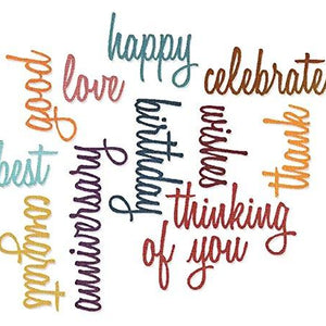 Sizzix SIZ660223 Tholtz Thinlits Die Celebration Words Scrpt Tholtz Thinlits Die