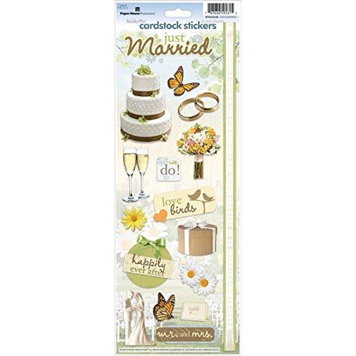 Paper House Productions STCX-0140E Photo-Real Cardstock Stickers, 13" x 4", Just Married
