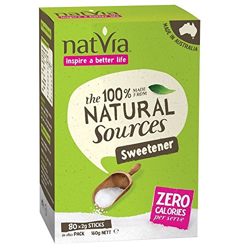 Natvia 100 % Natural Sweetener 80 Sticks Box (Pack of 2)