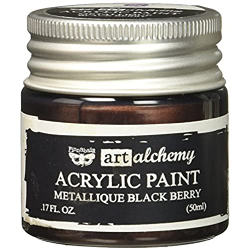 Prima Marketing Finnabair Art Alchemy Acrylic Paint 1.7 Fluid Ounces-Metallique Black Berry, Other, Multicoloured, 4.59x4.49x5.2 cm