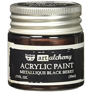 Prima Marketing Finnabair Art Alchemy Acrylic Paint 1.7 Fluid Ounces-Metallique Black Berry, Other, Multicoloured, 4.59x4.49x5.2 cm