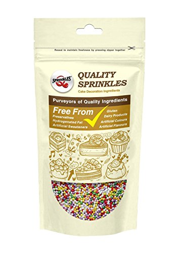 Quality Sprinkles Matt Rainbow Non-Pareils Sprinkles 150g