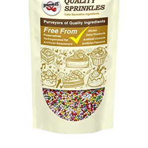 Quality Sprinkles Matt Rainbow Non-Pareils Sprinkles 150g