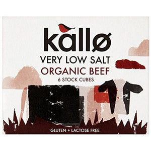 Kallo Organic Low Salt Beef Stock Cubes 51g (Case of 15)