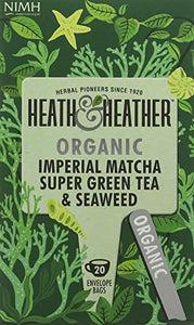 HEATH & HEATHER Organic Super Green Tea Matcha & Seaweed 20bags (PACK OF 6)