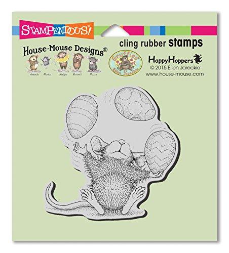 Stampendous House Mouse Cling Rubber Stamp Easter Egg Juggle