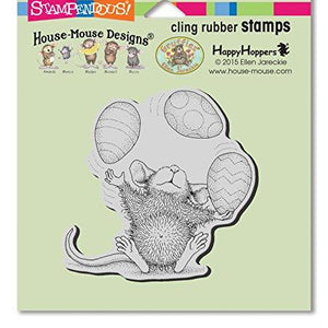Stampendous House Mouse Cling Rubber Stamp Easter Egg Juggle