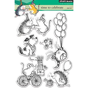 Penny Black Time to Celebrate Clear Stamps, 5"X7"