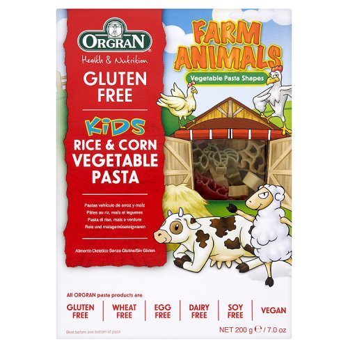 Orgran Animal Shapes Rice and Corn Vegetables Pasta, 200g