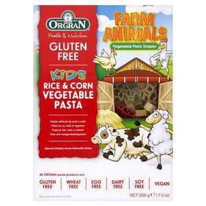 Orgran Animal Shapes Rice and Corn Vegetables Pasta, 200g