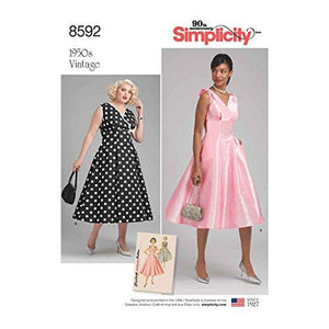 Simplicity 8592 AA size 10-18 ladies 1950's vintage dress