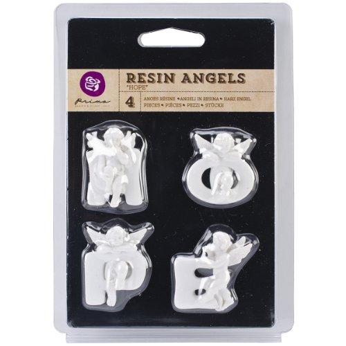 Prima Marketing Resin Angel Embellishments, Hope Word