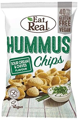 Eat Real Hummus Chips Sour Cream Chives 45g (Pack of 12)