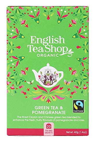 English Tea Shop - Green Tea Pomegranate - 20 Sachet Envelope - 40g