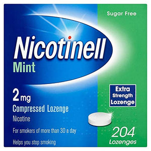 Nicotinell Nicotine Lozenge, Quit Smoking Aid, Sugar Free Mint Flavour, 2 mg, 204 Pieces