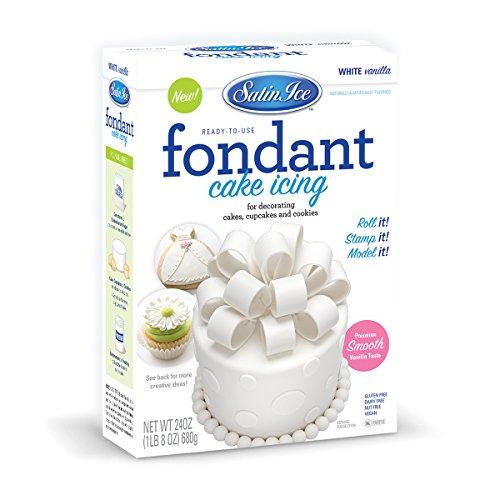 Satin Ice Rolled Vanilla Fondant, White, 24 Ounces, Edible Decorative Icing
