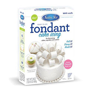 Satin Ice Rolled Vanilla Fondant, White, 24 Ounces, Edible Decorative Icing